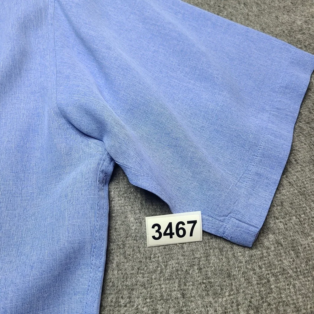 Bugatchi Button Down Shirt Mens XL Blue Good Modal Blend Short Sleeve Pocket